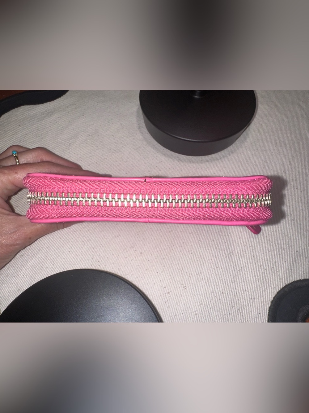 Sigrid Olsen Pink Leather Zip-Around Wallet | Suede Interior | Compact | EUC - Picture 9 of 12